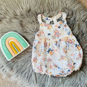 Shabby chic floral/flamingo printed bubble